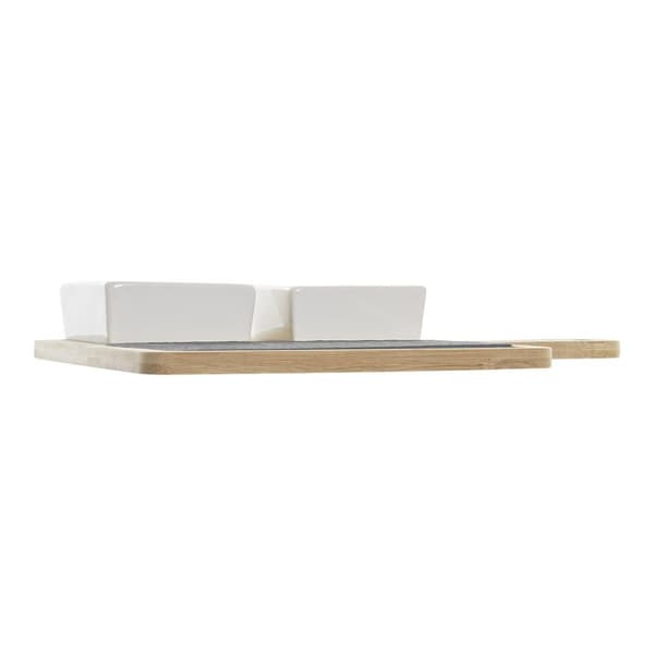 Sæt til appetizere DKD Home Decor Tapas Bambus Stentøj Bræt 3 Dele 31 x 20 x 5 cm