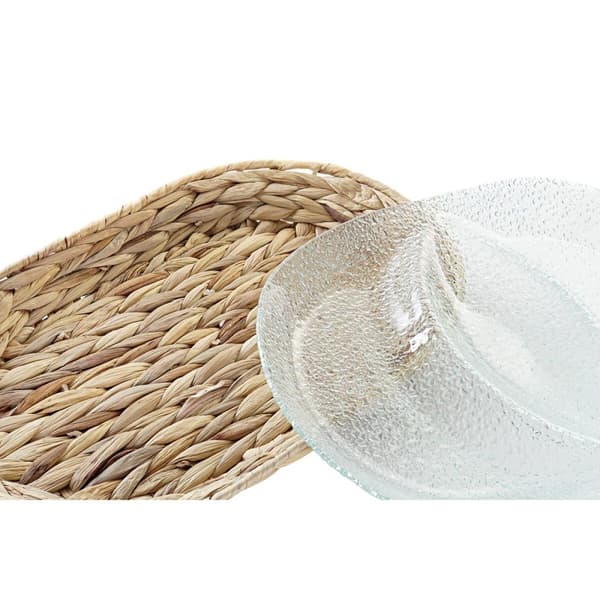 Snack bakke DKD Home Decor 38 x 25 x 4 cm Krystal Natur Gennemsigtig