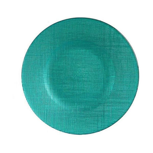 Flad Plade Vivalto 323921P Turkisblå Glas 21 x 2 x 21 cm (6 enheder)