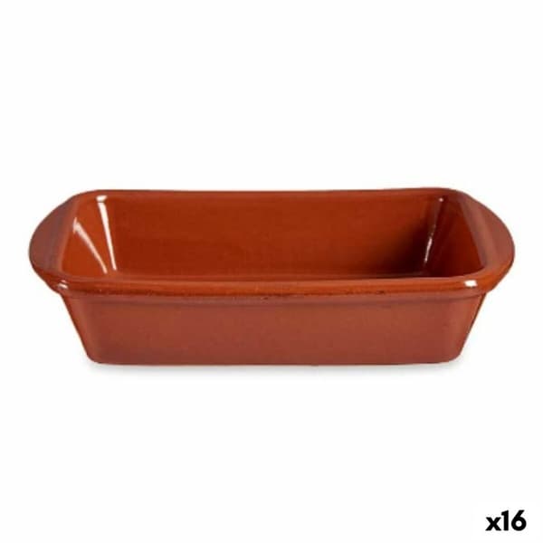 Ovn Fad Bagt ler Rektangulær 14,5 x 4 x 20 cm (16 enheder)
