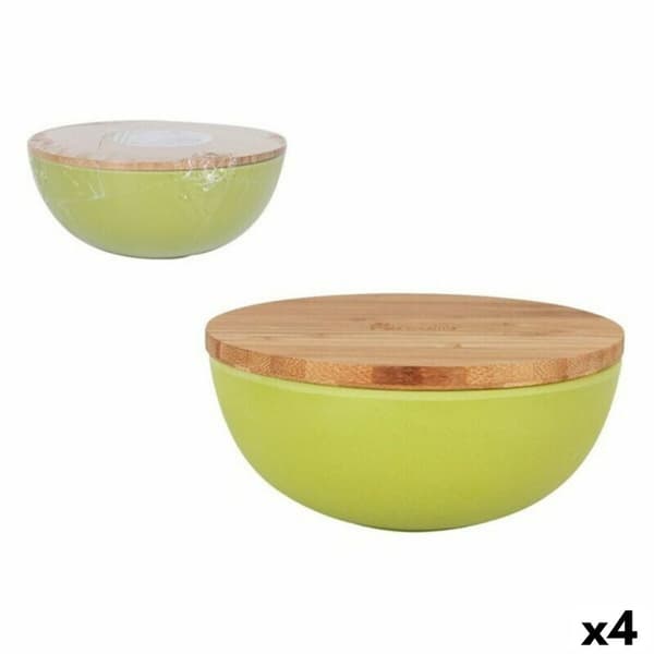 Skål Percutti Legno percutti Grøn Bambus Med låg (4 enheder)
