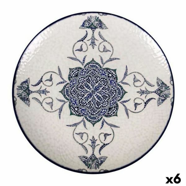 Flad Plade La Mediterránea Rosetta Porcelæn (6 enheder)