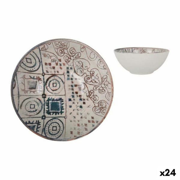 Skål La Mediterránea Grecia Porcelæn Blå Brun Ø 16 x 7 cm (24 enheder)