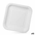 Miniatyrbillede 1 af 2: plade Algon Engangsanvendelse Hvid Pap 23 x 23 x 1,5 cm (10 enheder)
