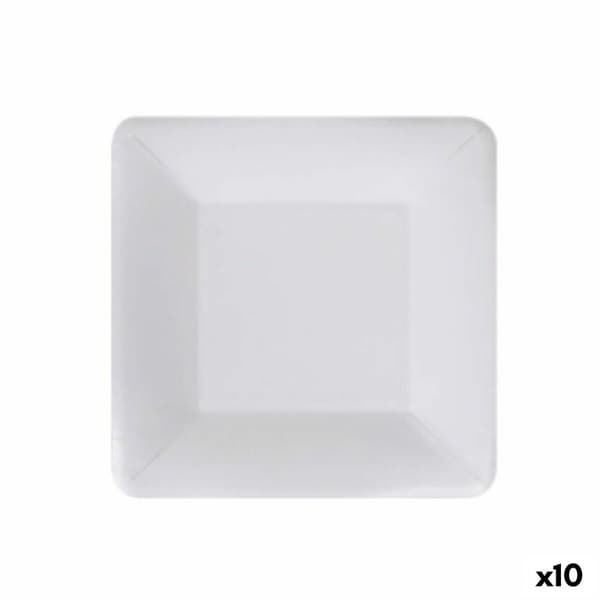 plade Algon Engangsanvendelse Hvid Pap 18 cm (10 enheder)