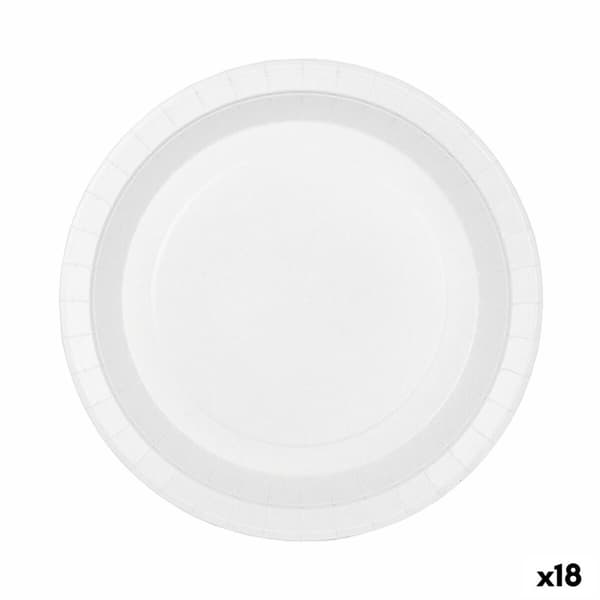 plade Algon Engangsanvendelse Pap Hvid 20 Dele 17 cm (18 enheder)