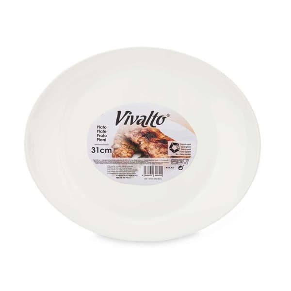 Flad Plade Vivalto LYBP-120 Hvid Opalglas 30,5 x 3 x 26 cm (18 enheder)