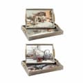 Miniatyrbilde 1 av 4: Sett med brett DKD Home Decor Flerfarget 40 x 30 x 6 cm Tre MDF (2 enheter)