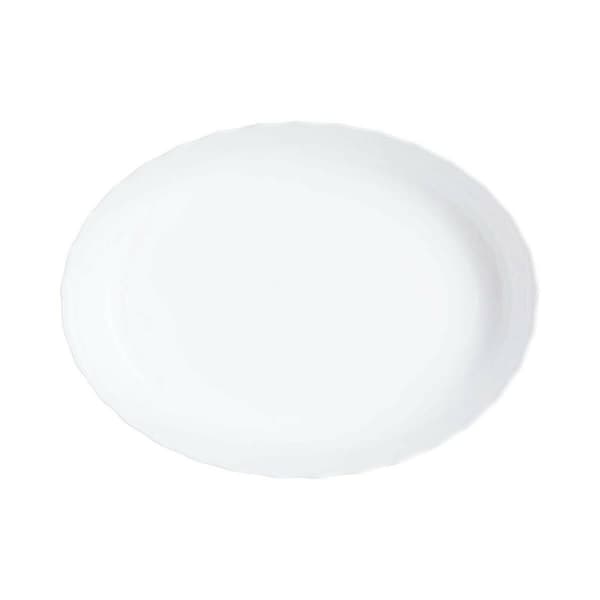 Serveringsfat Luminarc Trianon Oval Hvit Glass 31 x 24 cm (6 enheter)