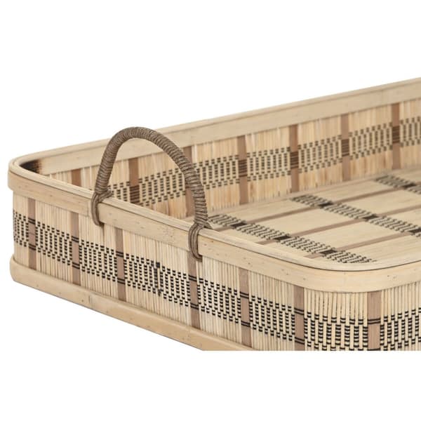 Sett med brett DKD Home Decor Lysebrun Bambus 54 x 43 x 9 cm (3 enheter) (2 enheter)