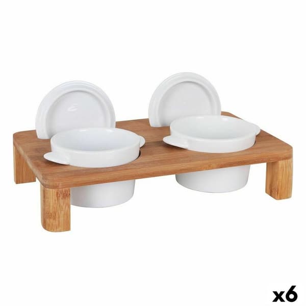 Forrettsett Inde Bambus Porselen 29 x 18 x 6 cm Kasserolle x 2 (6 enheter)