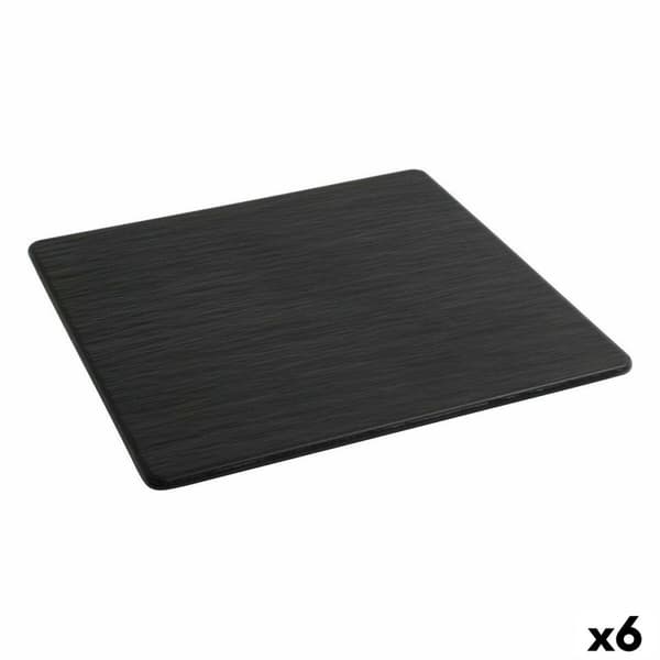 Flat tallerken Inde Africa Svart Melamin Kvadrat 35 x 35 x 0,7 cm (6 enheter)