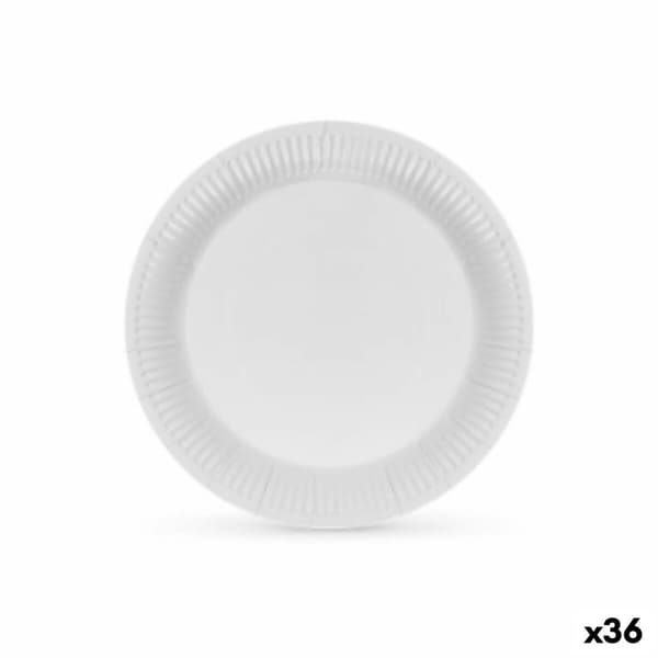 Platesett Algon Karakterer Engangsbruk Hvit (36 Enheter)