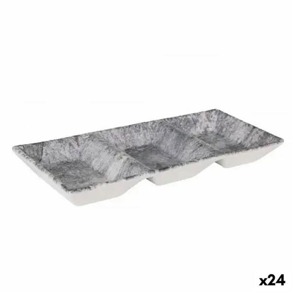 Snacksbrett La Mediterránea Stonehenge 3 Avdelinger 25 x 11 x 3 cm (24 enheter)