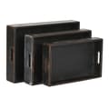 Miniatyrbilde 4 av 4: Sett med brett Home ESPRIT Svart Grantre 56 x 38 x 10 cm (3 Deler)