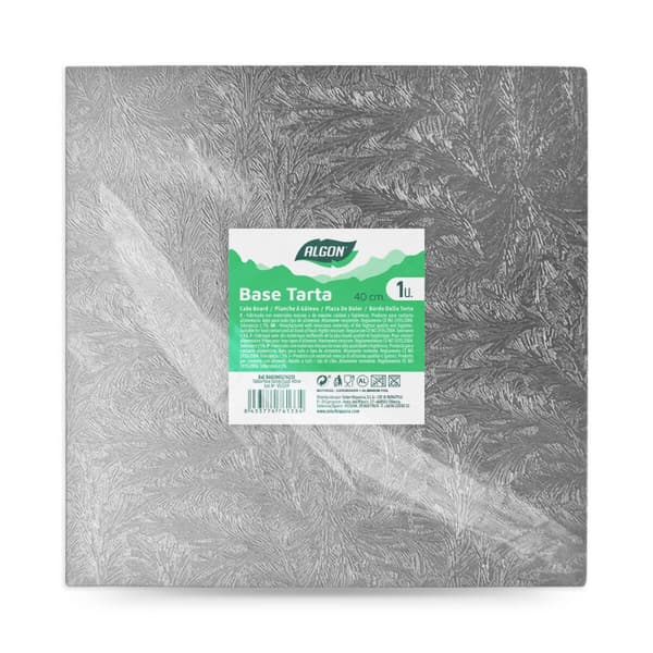 Kakestativ Algon Sølv 40 x 40 x 1,5 cm Kvadrat (12 enheter)
