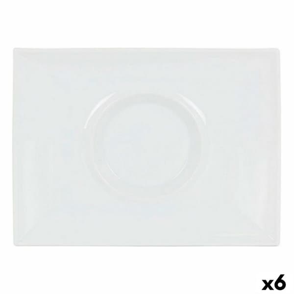 Litteä Lautanen Inde Gourmet Posliini Valkoinen 29,5 x 22 x 3 cm (6 osaa)