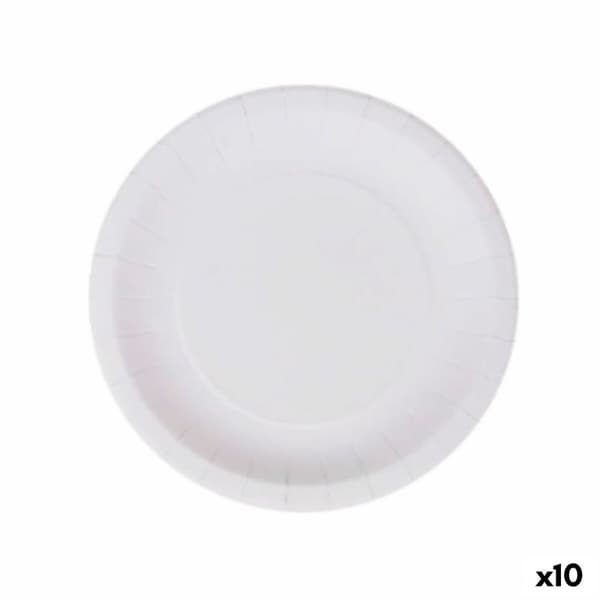 Lautassetti Algon Kertakäyttöinen Valkoinen Kartonki 20 cm (10 osaa)