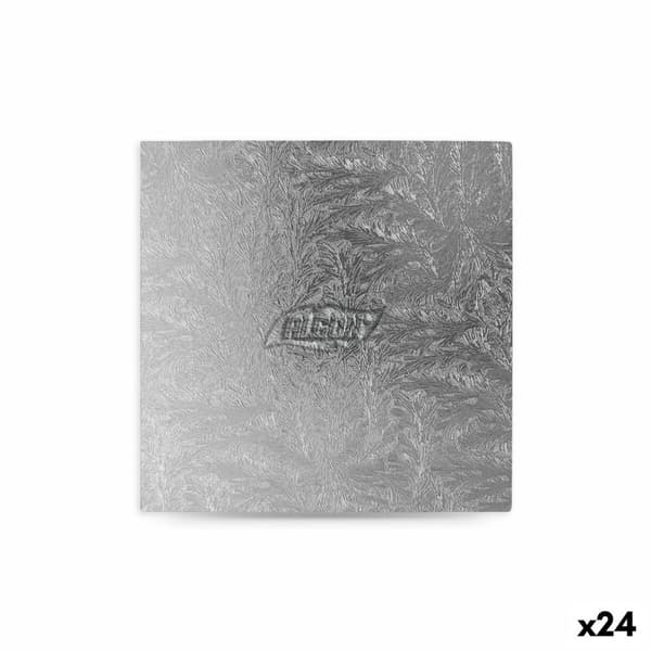 Kakkujalusta Algon Hopeinen 20 x 20 x 1,5 cm Neliö (24 osaa)