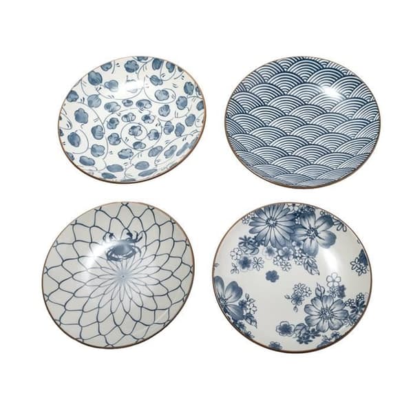 4 asiatiska tallrikar - traditionell japansk design