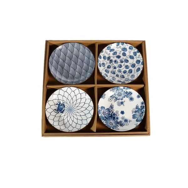 4 asiatiska tallrikar - traditionell japansk design