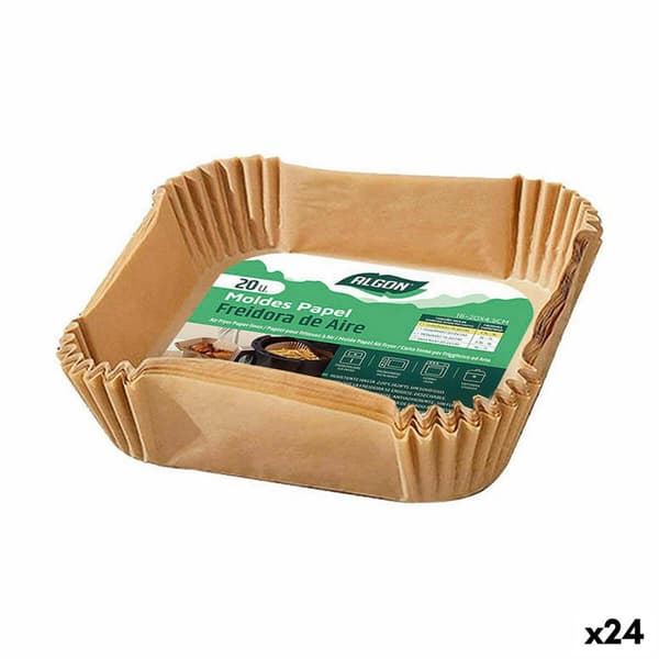Papper för luftfritös Algon 20 cm Oljefri Fritös (24 antal)