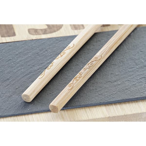 Sushiset DKD Home Decor Svart Naturell Bambu Skiffer Orientalisk 25 x 22 x 3 cm
