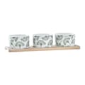 Miniatyrbild 1 av 4: Tilltuggsset DKD Home Decor Bambu Stengods Blad 3 Delar 4 Delar 28 x 9,7 x 1,5 cm