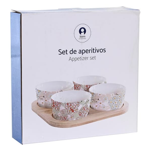 Snacksbricka DKD Home Decor 19,7 x 19,7 x 1 cm Grön Stengods