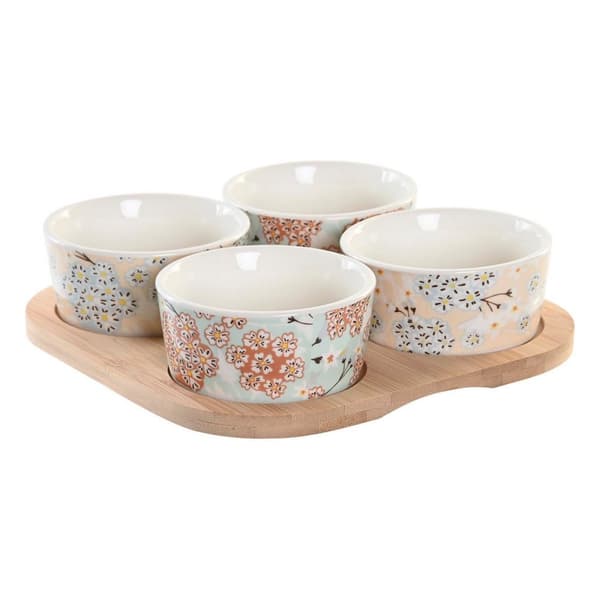 Snacksbricka DKD Home Decor 19,7 x 19,7 x 1 cm Grön Stengods