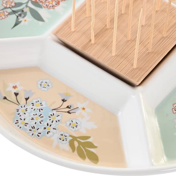 Snacksbricka DKD Home Decor 23,5 x 23,5 x 3 cm Grön Stengods