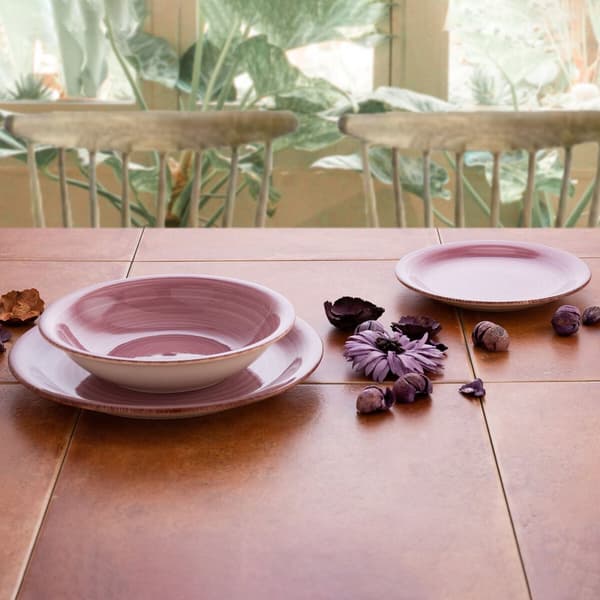 Djup tallrik Quid Vita Peoni Keramik Rosa Ø 21,5 cm (12 antal)