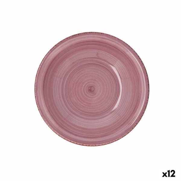 Djup tallrik Quid Vita Peoni Keramik Rosa Ø 21,5 cm (12 antal)
