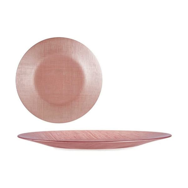 Litteä Lautanen Vivalto Pinkki Lasi 32,5 x 2 x 32,5 cm (6 osaa)