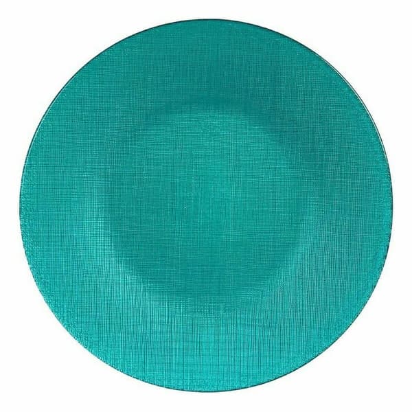 Platt skål Vivalto 323928P Turkos Glas 27,5 x 2 x 27,5 cm (6 antal)
