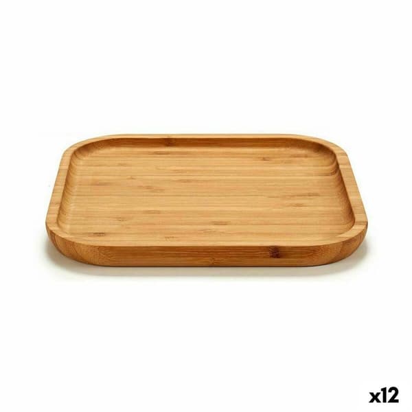 Välipalatarjotin Kinvara JWKW-3710 Ruskea Neliö 20 x 1,5 x 20 cm (12 osaa)