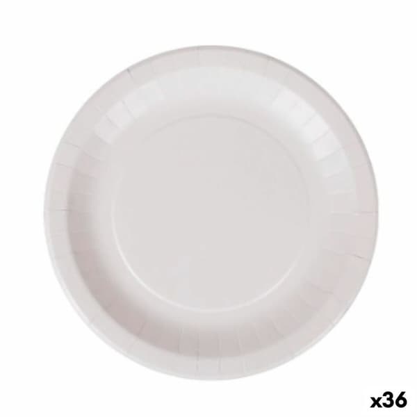 Tallriksset Algon Engångsanvändning Vit Papp 28 cm (36 antal)