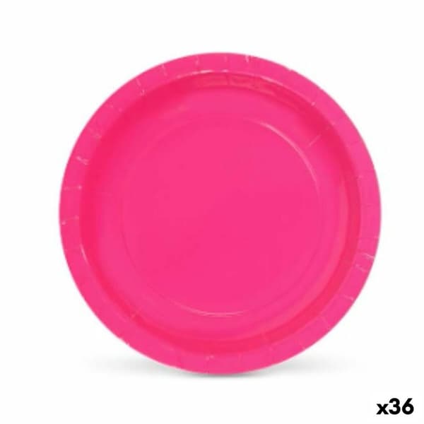 Tallriksset Algon Engångsanvändning Papp Fuchsia 20 x 20 x 1,5 cm (36 antal)