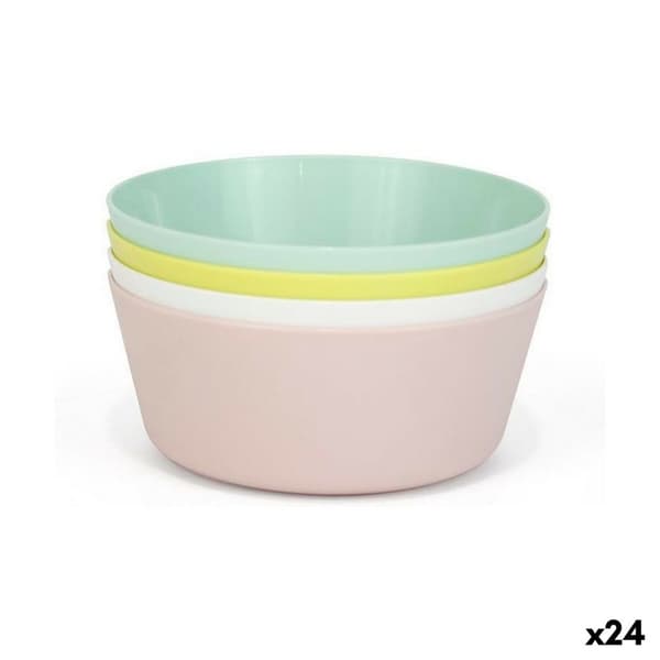 Skålset Dem Multicolour 4 Delar Plast 12 x 12 x 5 cm (4 Delar) (24 antal)