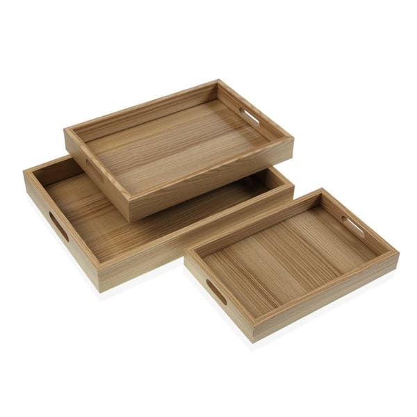 Uppsättning med Brickor Versa Trä MDF 30 x 5,5 x 40 cm (3 Delar)
