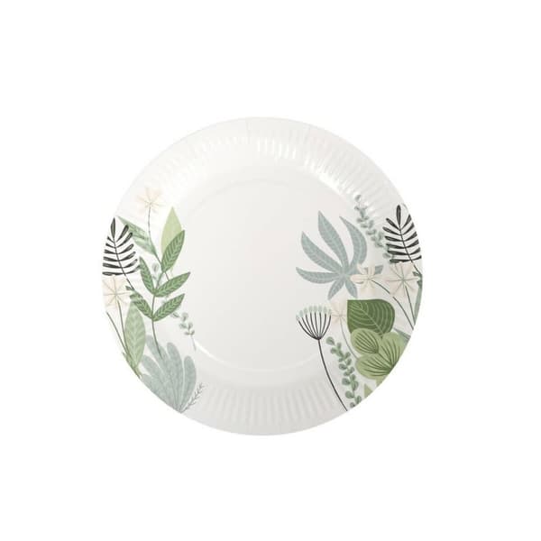 Tallriksset Algon Engångsanvändning Papp Blommig 8 Delar 23 cm (24 antal)