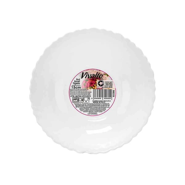 Skål Vivalto LSLW-60 Vit Opalinglas 15,5 x 5 x 15,5 cm (36 antal)