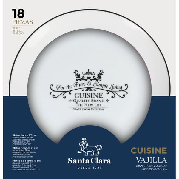 Ruokailuvälineet Santa Clara Cuisine Posliini Pyöreä 18 Kappaletta (2 osaa)