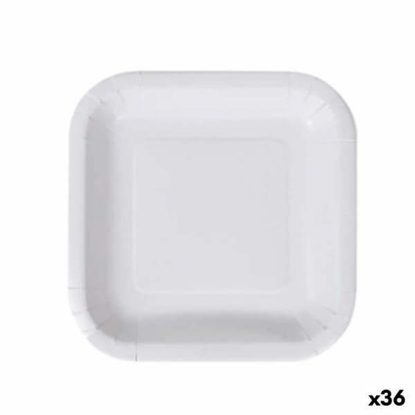 Lautassetti Algon Kertakäyttöinen Valkoinen Kartonki 20 cm (36 Osaa)