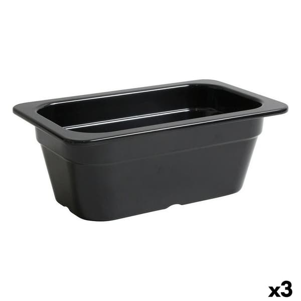 Serveringsfat Inde Svart 26,5 x 16,2 x 10 cm (3 enheter)