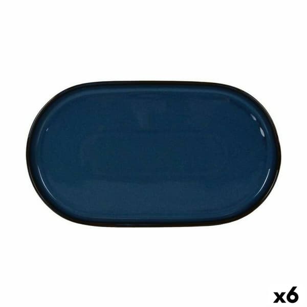 Snack bakke La Mediterránea Chester Blå Oval 36 x 20,5 x 3 cm (6 enheder)