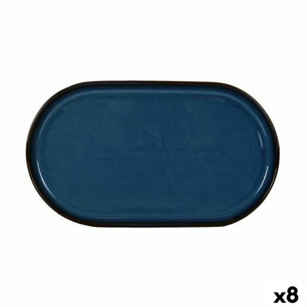 Snacksbrett La Mediterránea Chester Blå Oval 30,5 x 17,5 x 2,8 cm (8 enheter)
