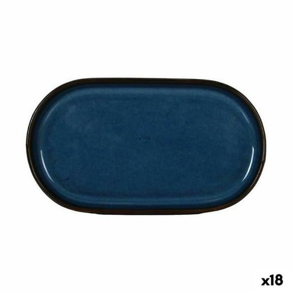 Snacksbrett La Mediterránea Chester Blå Oval 20 x 11 x 1,5 cm (18 enheter)
