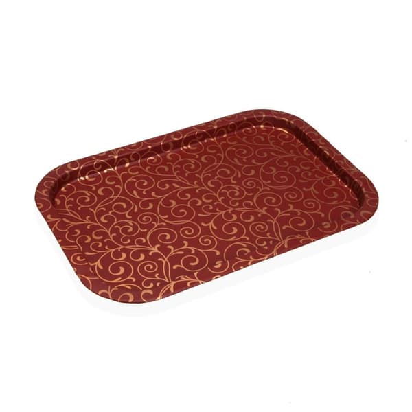 Bricka Versa Serpentine Röd Metall 32 x 1,5 x 34 cm
