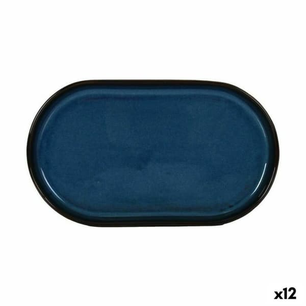 Snacksbrett La Mediterránea Chester Blå Oval 25,3 x 13,5 x 2,6 cm (12 enheter)